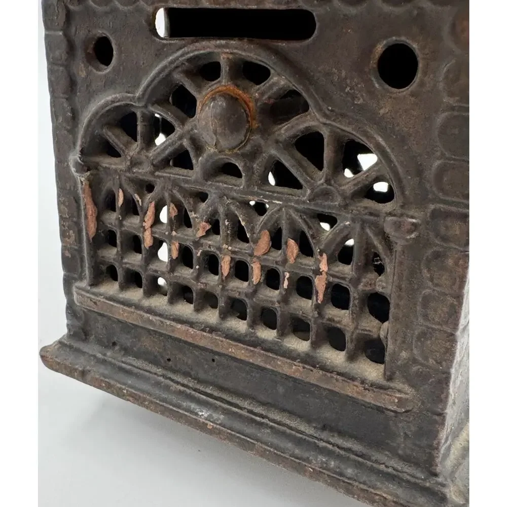 Antique Still Bank Cast Iron House Shape 5